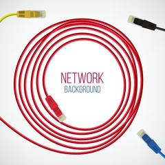 Network Background. Patch Cord. Network Connection. Internet. Abstract Colorful Wire Background. Ethernet For Enterprise Networks