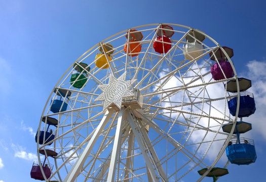 Big wheel at the amusement park Tibidabo in Barcelona, Spain