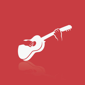 Playing a guitar
