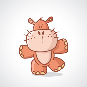 Baby hippo cartoon character 