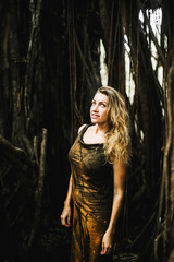 Naklejka premium Portrait of beautiful young woman . Fashion photo