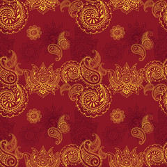 seamless background with Indian patterns