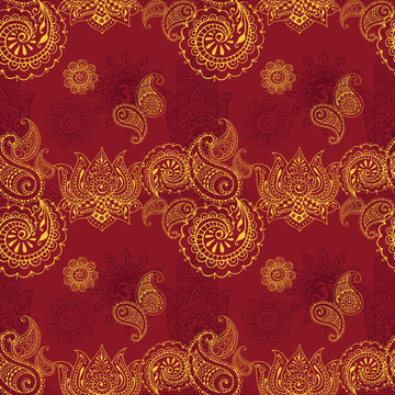 seamless background with Indian patterns