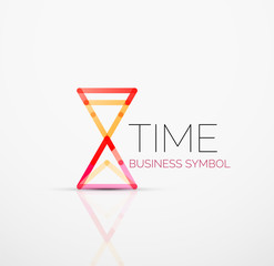 Vector abstract logo idea, time concept or clock business icon. Creative logotype design template