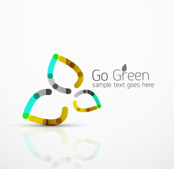 Vector abstract logo idea, eco leaf, nature plant, green concept business icon. Creative logotype design template