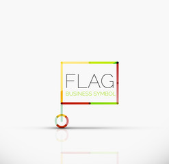 Logo flag, abstract linear geometric business icon
