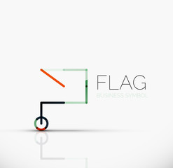 Logo flag, abstract linear geometric business icon