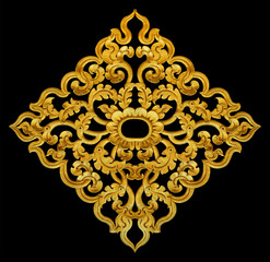 Ornament elements, vintage gold floral designs