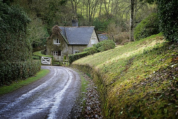  Quaint old stone houses in a village street in the Lake Distric © elenarostunova