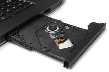 Laptop with open CD tray