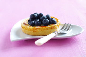 Käsetörtchen mit Blaubeeren