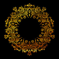 Elegant luxury retro floral gold frame.