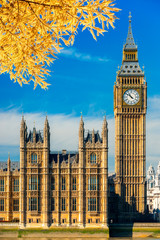 Fototapeta na wymiar The Big Ben and the House of Parliament, London, UK.