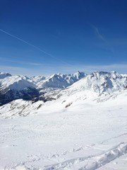 Obraz premium Skiing In Heiligenblut Carinthia Austria With View To Grossglockner 3.798m