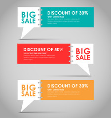 Banners with quote bubble for big sale