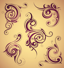 Floral swirls as design elements