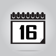 Calendar icon number 16 illustration