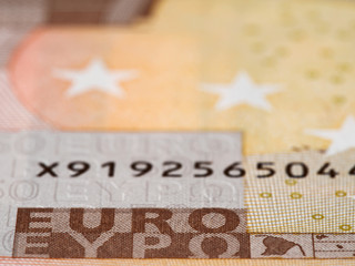 Euro currency banknote extreme macro, european money closeup