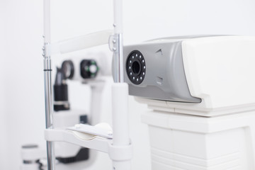 Eye test machine in the oculist office