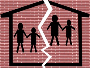 Broken family and child custody after a bitter divorce and separation POV
