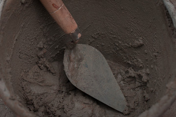 Construction site - cement tank - cement mixer- to use.