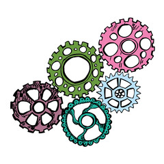 Vector cartoon gear wheels