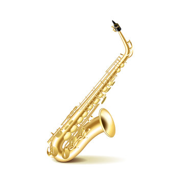 Saxophone isolated on white vector