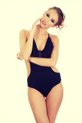 Fototapeta premium Sexy woman in bodysuit.