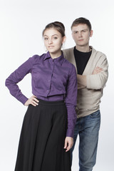 woman and man standing together