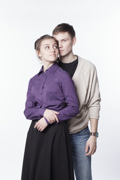 woman and man standing together