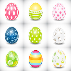 Beautiful Easter Egg Set Vector Illustration