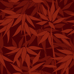 Floral seamless background. Bamboo leaves and stem pattern. Floral ornamental texture