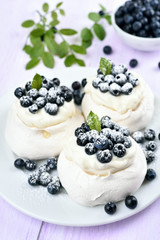 Meringue cakes Pavlova