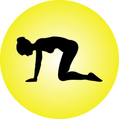 Pilates position silhouette vector, silhouette in posizione pilates vettoriale