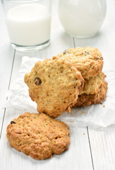 Cereal cookies and milk