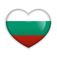  Love Bulgaria.  Flag Heart Glossy Button