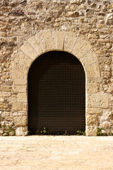 Arch door in the romanesque monastery of Sant Cugat