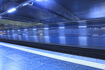 Train arriving at Metro station