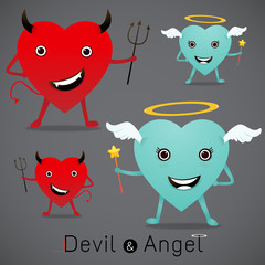 the red devil and  cute angel