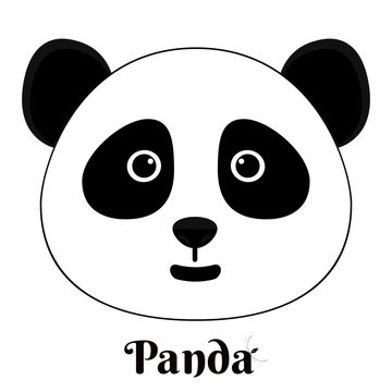 simple sign a panda - design template on white background