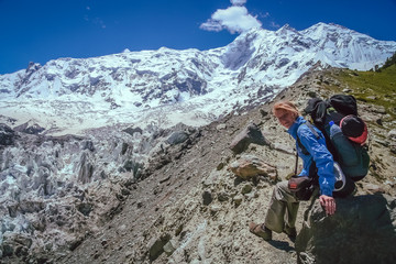 Trekker on the rock