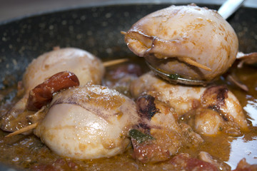 stuffed calamari with tomato sauce