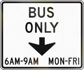 Road sign used in the US state of Delaware - Bus Lane
