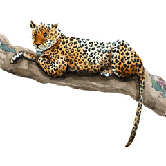Watercolor raster leopard