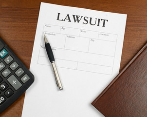 the form of the lawsuit is on the table