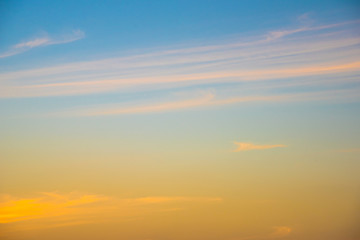 Fiery orange sunset sky. Beautiful sky. Sunset / sunrise with cl