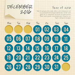 2016 Calendar Template : Vector Illustration