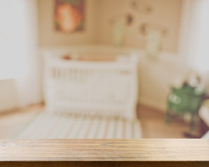 Blurred Baby Crib with Retro Instagram Style Filter