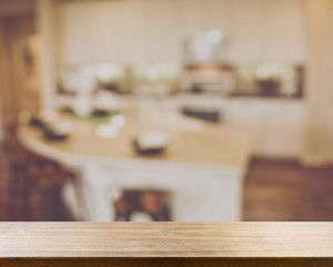 Blurred Modern Kitchen with Retro Instagram Style Filter