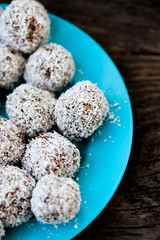 Homemade raw chocolate truffles 